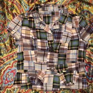 Multi colored short sleeve blouse